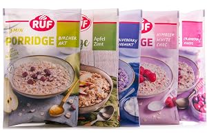 RUF Gröt toppsäljare: 2x hallon-vit chock 65 g, 2x blåbär yoghurt 65 g, 2x björkkonst 65 g, 2x kaneläpple 65 g, 2x tranbärskokos 65 g