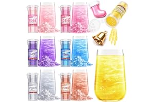 FIDTON Paillettes Comestibles - 7 Couleurs Vives Paillettes Alimentaires Comestibles (3g Chaque), Colorant Alimentaire Poudre pour Boissons, Paillette Alimentaire pour Gâteaux, Macarons, Fondant, Cupcake