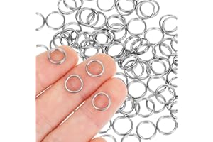 AOZUO Pack of 100 Small Stainless Steel Double Loops, Split Rings, Mini Key Rings, Metal Ring Connector for Jewellery, Earrings, Necklaces, Bracelets and Crafts (6 mm)