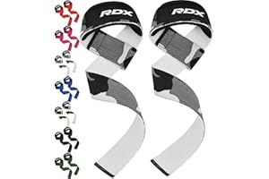 RDX Correas de levantamiento para levantamiento de pesas, 100 % algodón, correa de muñeca resistente para gimnasio con acolchado de neopreno de 5 mm, agarre antideslizante de 60 cm para peso muerto