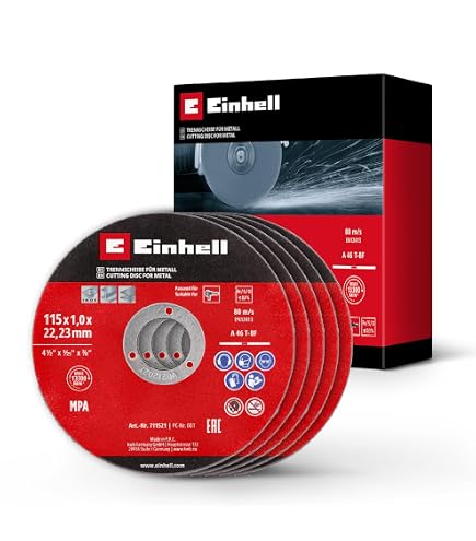Lot 10 Disques à Tronçonner KWB By Einhell 115x1.0mm - Extra Fins Métal Inox