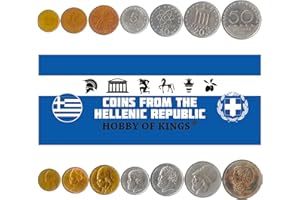 HOBBY OF KINGS Set of 7 Coins from Greece. 50 LEPTA, 1, 2, 5, 10, 20, 50 Drachmas. 1976-2000