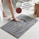 POPYS Diatomite Bath Mat 60 x 40 cm + Non-Slip Mesh and Sanding Included | Natural Stone Mat Diatomaceous Earth, Absorbent Qu