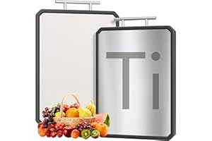 NEW ENGLAND STORIES Titanium Cutting Boards for Kitchen, Large 16x11 Inch Pure Titanium and Wheat Straw PP Double Sided Chopping Board, Dishwasher Safe, Easy to Clean