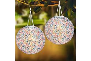 CHENBOOW Lampions Solar Außen,2 Stück Solar Lampions Außen Wetterfest 30cm,Solarlampen für Außen,Hängend Solarleuchten,Solarlaterne,Solarleuchte Hängend,Beleuchtung Garten,für Garten,Hof,Terrasse,Balkonen