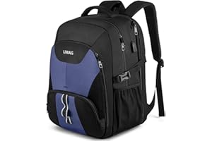 LIWAG Durable Laptop Backpack with USB Charging Port,Anti Theft Work Bag laptop Bag for Men and Women,Water Resistant College School BookBag Computer Bag for Boys and Girls,Fits 17 Inch Laptop-Blue