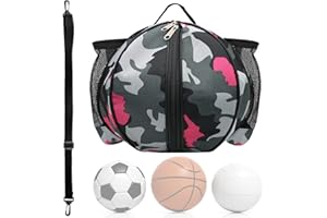 INHEMING torba do koszykówki,Torba na piłkę do koszykówki z paskiem i kieszeniami, plecak piłka nożna piłka nożna, siatkówka,Koszykówka- czerwony różowy