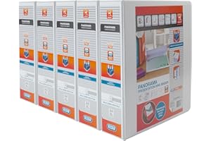 Elba A4 2 D-Ring Lever Arch File, 56mm capacity, 90mm spine, Presentation Folder with Customisable Cover, Portrait, White (Pack of 5)