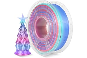 SUNLU Silk Rainbow Filament PLA+, Multicolor Shiny 3D Printer Filament, Fast Color Change, Color Change Each 8 Meters, Glossy Surface, 330 Meters 1KG, Silk Rainbow (More Like Purple-Blue)