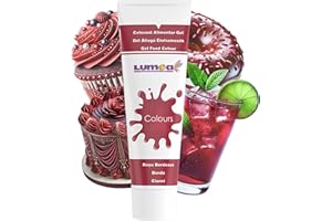 ‎DEKOZAUBER24 Dekozauber24 Lebensmittelfarbe weinrot, Gel, 30g, vegan, zuckerfrei, zum Färben von Fondant, Buttercreme, Getränken uvm. - essbare Tortendekoration kirschrot flüssig