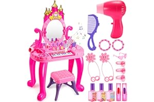NAXUDCOO Spielzeug für 3-5-jährige Mädchen: Mädchen Schminktisch Kleinkind Schminktisch,Geburtstagsgeschenke für 3 4 5-jährige Mädchen