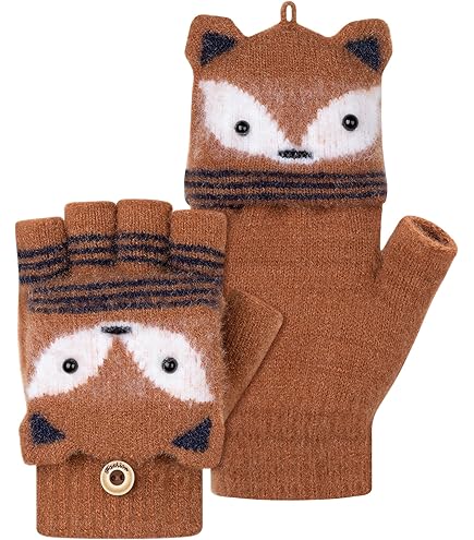 Gants Hiver Automne Chaud Gants Enfant Unisexe Fille Garçons Doigts Mitaines En Laine Gants Tricot Mignon Elastique Pour Sport Extérieur Hiver Chaud Gant De Ski Gants Gloves Motif Flocons De Neige (A