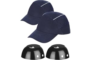 ‎HOLULO HOLULO Safety Cap, Baseball Bump Cap, Breathable, Ergonomic, with Plastic Inner Shell, Rigid Safety Cap with Adjustable 2 Pieces (Breathable Mesh)