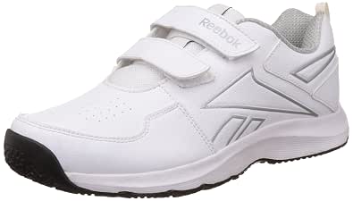 Velcro White and Silver Running Shoes 