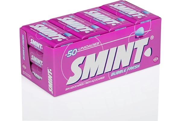 Smint Tin Bubblefresh, Caramelo Comprimido Sin Azúcar - 12 unidades de 35 gr. (Total 420 gr.)