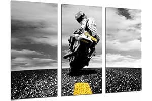 CUADROS CÁMARA Ref.26671 Impression sur bois Motif vélo de course Jaune 97 x 62 cm Format XXL