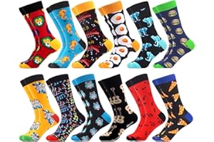 WeciBor Mens Dress Colorful Novelty Funny Casual Combed Cotton Crew Socks 12 Pack