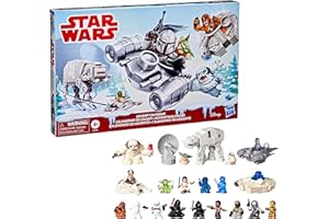 Hasbro Disney Star Wars, Calendario de Aviento, 24 Sorpresas, Juguetes para Niños y Niñas de 4 Años, Minifiguras, Vehículos y Tablero, Juegos de Navidad, Regalos de Papá Noel