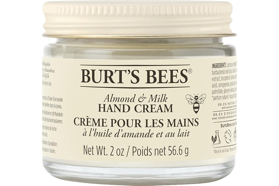 Burt's Bees Almond & Milk Hand Cream For Very Dry Hands, Hand Moisturiser With Sweet Almond Oil & Beeswax, 56.6g