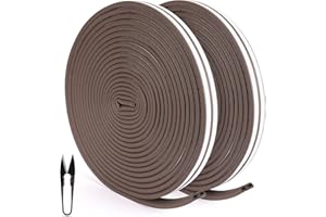 RATEL Bande de Joint 30m /98.4 pi, Auto-adhésif Joint d'étanchéité de porte pour fenêtre Preuve de collision Insonorisation Joint de Porte D'étanchéité en Imperméable Joint Avec 1 Ciseaux (Brun)