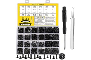 XIAOMOYU 1020 Pezzi Set Micro Viti M1.4 M1.7 M2 M2.5 M3, Assortimento di Viti a Testa Svasata a Croce Piatta di Riparazione per Telefono, Orologio, Occhiali, Computer, LaptopViti SSD