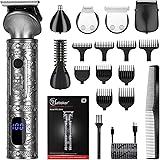 Hatteker Regolabarba uomo Rasoio Elettrico Barba Capelli Corpo Macchinetta Beard Trimmer Clipper Kit T-Blade 6 in 1
