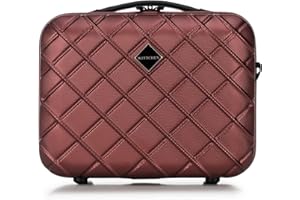 WITTCHEN Kosmetikkoffer Reisekoffer Handgepäck Kabinengepäck Rollkoffer Hartschale aus ABS mit 4 Spiner Rollen Zahlenschloss Teleskopgriff Classic line Burgund