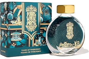 Ferris Wheel Press Fountain Pen Ink, Everyday Ink Collection,Deep Teal with Dual Metallic (Silver and Gold) Shimmer, 38ml