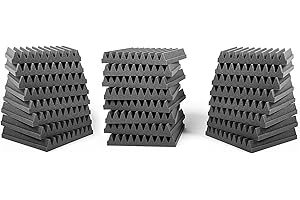 AP ACOUSPANEL BUILDING ACOUSTICS Acouspanel Mousse Acoustique Panneaux Acoustiques Non Compressé Couleur Gris Anthracite (48 Unités - 30x30x4 cm)