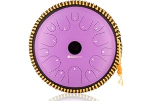 Sonodrum Tongue drum « Exclusive Do majeur » coloris Lilas - Tambour à languettes en acier avec mailloches, sac de transport et livre de partitions offert - 38cm de diamètre et 14 languettes