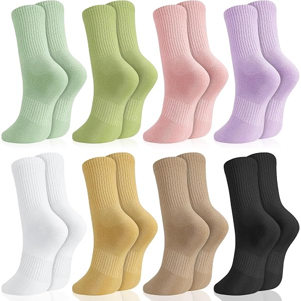 Lot 6 Paires Chaussettes Sport Rayées Femme - Coton Extensible Rétro - Unisexe Course & Quotidien