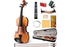 CAHAYA Ensemble Violon en Bois Massif: Violon 4/4 Fait Main avec Finition Mate, Table en Épicéa et Fond en Érable, Convient aux Adultes, Enfants de Plus de 12 Ans, Inclus Étui et Accessoires