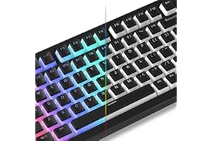 LQXQ Pudding PBT Keycaps, Clavier 100% 130 Touches, Touches Brillantes, Custom Keycaps OEM Profile for 100%, 75%, 65%, 60% MX-stem Switch Keyboard - Noir