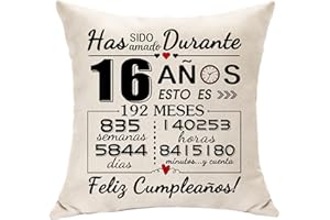 Hasodeo Has Sido Amado Durante 16 Años Regalos de Cumpleaños Funda de Cojín Decoración de Cumpleaños para 16º Hijo Hija Nieto Nieta Sobrino Sobrina Hermano Hermana Cumpleaños Regalo (16)