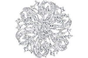 YEYERT Elegant Crystal Flower Rhinestone Wedding Brooch Crystal Corsage Pin Brooch Women Clothing Accessories Jewelry Gift For Bride Girl Women