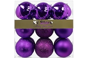 Busybee weihnachtskugeln lila Halloween 18 Stücke 8CM Ornamente für Weihnachtsbaum Lila Christbaumkugeln kuntstsoff Plastik Weihnachtsdekoration Kugeln