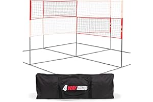 EastPoint Sports 4-Wege-Volleyball- und Badmintonnetze, komplettes Volleyball- und Badmintonnetz-Set oder Netz, nur für 4-Wege-Volleyball- oder Badminton-Spiele
