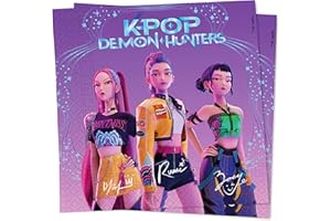 20 Tovaglioli K-pop Demon Hunters in Carta 33 x 33 cm, Decorazione Festa Compleanno, Tavola, per Bambini