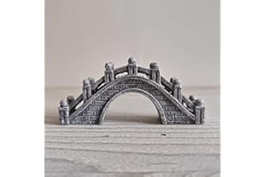 ZEN&TAO Miniature Bridge for Tabletop Terrarium, Zen Garden, Fairy Garden, Bonsai Tree Decoration (D (Large Grey))