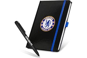 Chelsea F.C. Ensemble de papeterie avec carnet ligné et stylo à bille, fournitures de papeterie, cadeaux de bureau pour homme