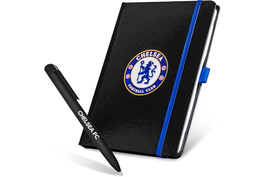 Chelsea F.C. Stationery Set with Lined Notebook & Ballpoint Pen, Stationery Supplies Work Office Gifts for Men