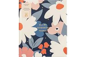 Busy B - Grand carnet d’adresses avec onglets alphabétiques, autocollants de changement d’adresse et pochette - Marine Floral