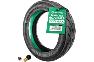 MOOVMOOV Ninebot G30 Max Tubeless 60/70-6,5 däck med punkteringsgel och ersättningsrörlös ventil - 10" däck för Ninebot Max G