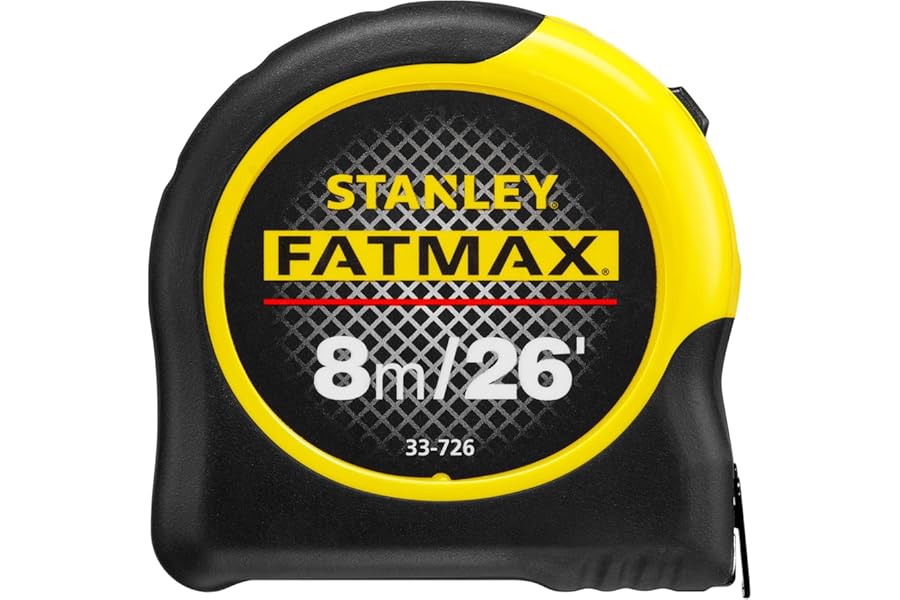 STANLEY FATMAX 8m/26' Tape Measure, Blade Armour Coating, 3.3m Standout, 0-33-726