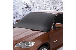 GENERIC Car Windscreen Cover Frost Protector, Car Windshield Cover for Winter Magnetic Windscreen Protector with Elastic Hooks Perfect Resists Frost Snow Ice Sun UV Dust- Fits Most Cars, SUV(175x120 cm)