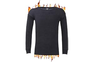 ZRWASKA® Mens Thermal Underwear Vests Long Sleeve Tops, Thermal T-Shirt Short Sleeve Warm Underlayer Winter Thermals Base Layer Clothing Men Vest Top Size S-XXL
