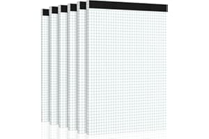 Roneky Graph Paper Pads, 6 Pack Graph Pads, 4x4 Grid Paper, 30 Sheets Squared Paper Notebook A4, A4 Lined Grid Notebook for Home, Office, School