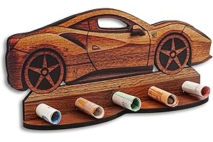 ‎DRO DESIGN DRO Design Geldgeschenke, Geschenkverpackung Holz-Optik Sportwagen Motiv – Bargeldgeschenk, Geldpräsent, Kreatives Geldgeschenk, Geburtstag, Hochzeit, Weihnachten