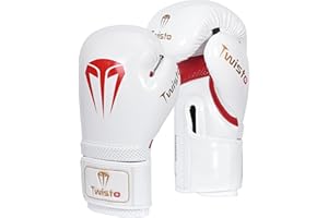 Twisto Boxing Gloves – Professional Training & Sparring Gloves for Men & Women – Muay Thai, MMA, Kickboxing, Heavy Bag, Gym Workout – Premium PU Leather with Wrist Support – 10oz 12oz 14oz 16oz