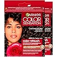 Garnier Color Sensation Colour Retouch Permanent Hair Colouring for Regrowth Covers 100% of White Hair Simple Application Dark Brown Colour - 2 Dyes